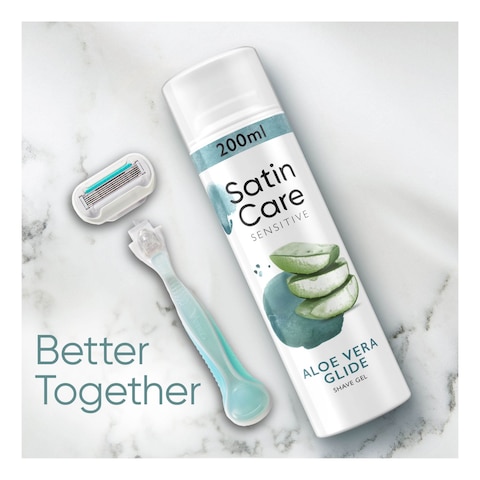 Gillette Venus Satin Care Aloe Vera Glide Scented Shave Gel For Sensitive Skin 200ml