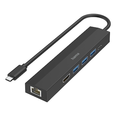 Hama Multiport 6 Ports USB-C HDMI Hub With Cable Black