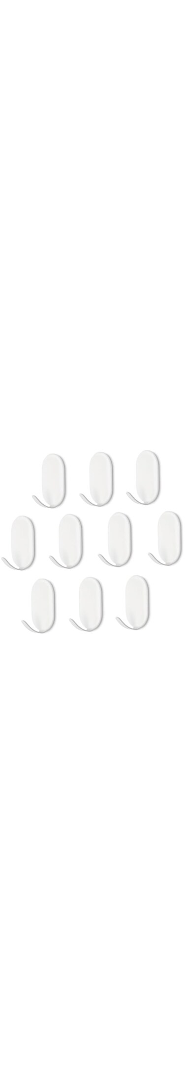 UCEC Self Adhesive Hooks Heavy Duty, 10 Pack Sticky Hooks Wall Hooks Plastic Hooks Shower Towel Hooks for Kitchen Bathroom, White