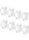 NALACAL Self Adhesive Rotating Ring Curtain Rod Brackets, No Drilling, Adjustable Curtain Rod Holders for Kitchen, Bathroom, Hotel, 8Pcs (White)