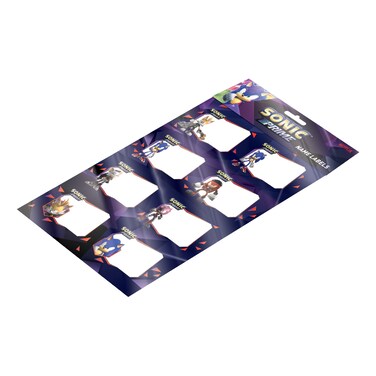 Sonic Prime Boom Printed Name Labels in Opp Bag A4 2 Sheet