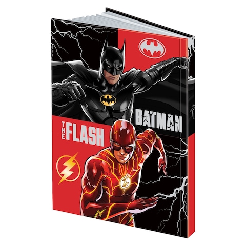 The Flash Batman Printed Hard Cover Arabic Notebook 100 Sheet 16x22cm