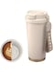 18 oz Insulated Coffee Mug with Lid and Straw &amp; Drinking Spout, Travel Coffee Mug Spill Proof Durable Stainless Steel Coffee Mug, Reusable Iced&amp;Hot Coffee Cup,Portable Travel Mug (Creamy White)