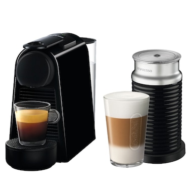 Nespresso&nbsp;Essenza Mini&nbsp;coffee machine Bundle with Aeroccino 3&nbsp;by&nbsp;Nespresso, Piano Black&nbsp;- UAE Version