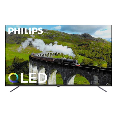 فيليبس سلسلة 8100 تلفزيون 70 بوصة فائق الدقة الذكي QLED غوغل 70PQT8169 - أسود