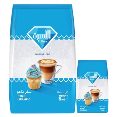 الأسرة سكر ناعم 5 كغ + 1 كغ