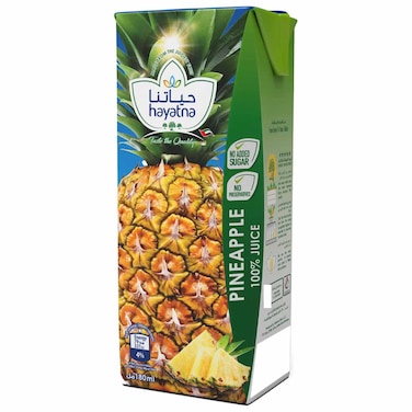 Hayatna Pineapple 100% Juice, 180ml