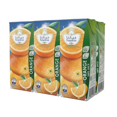 Hayatna Orange Juice, 180ml, Pack of 6