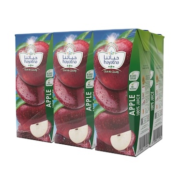 Hayatna Apple Juice, 180ml, Pack of 6