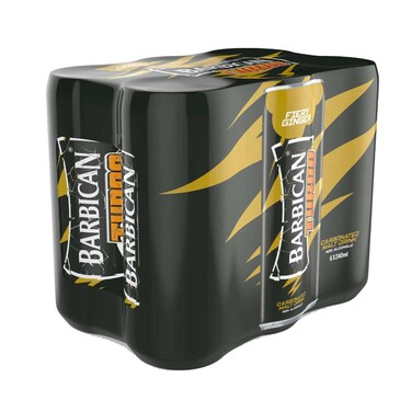 Barbican Turbo Non-Alcoholic Carbonated Malt Drink Fiery Ginger 240ml Pack of 6