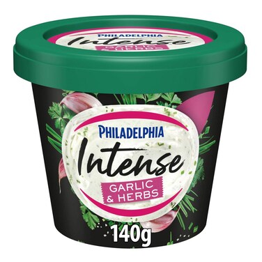 Philadelphia Intense Garlic and Herb Soft Cream Cheese 140g