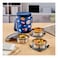 Borosil Stainless Steel Round Shaped Food Container with Lunch Bag Blue 3 PCS