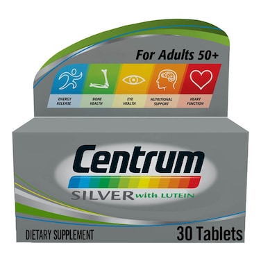 Centrum Silver with Lutein Adults 50+ Multivitamin Dietary Supplement 30 Tablets