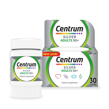 Centrum Silver with Lutein Adults 50+ Multivitamin Dietary Supplement 30 Tablets
