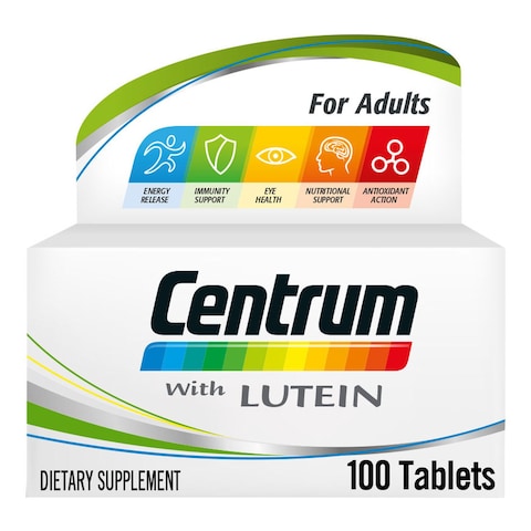 Centrum with Lutein Multivitamin Dietary Supplement 100 Tablets