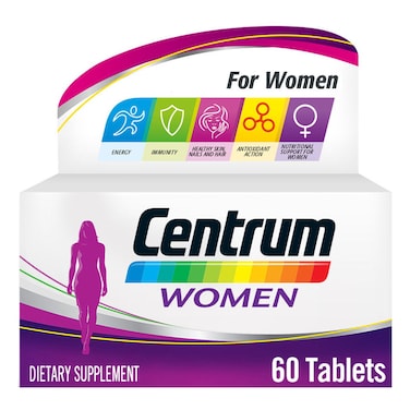 سنتروم مكمل غذائي متعدد الفيتامينات للنساء - 60 قرص