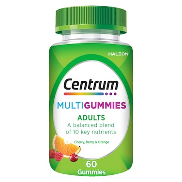 Centrum Multi Gummies Adults Food Supplement Cherry Berry Orange 60 Gummies