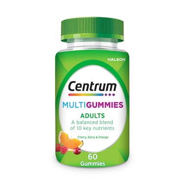 Centrum Multi Gummies Adults Food Supplement Cherry Berry Orange 60 Gummies