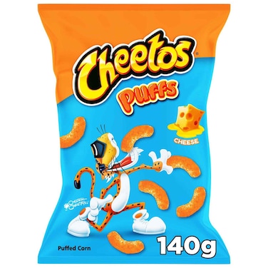 Cheetos Cheese Puffs Crispy and Crunchy Puffed Corn Snack, 140g