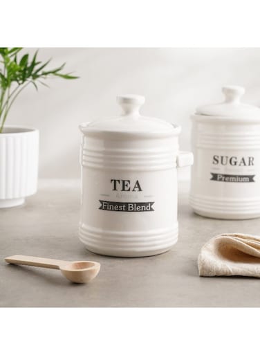 Home Luisa Tea Canister With Spoon 700Ml - White