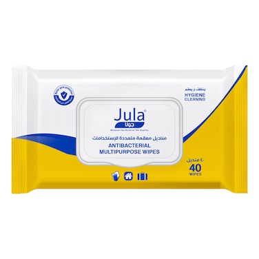 جولا مناديل مبللة مضادة للبكتيريا متعددة الاستخدامات، 40 منديل