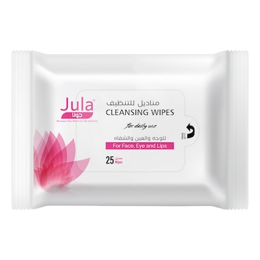 جولا مناديل مبللة منظفة للوجه والعينين والشفتين، 25 منديل