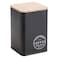 Home Trend Iron Coffee Canister with Bamboo Cover Black 1L