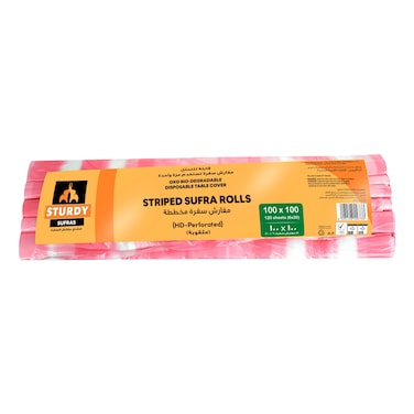 Sturdy Striped Sufra Rolls 20 Sheets 100x100cm Pack of 6