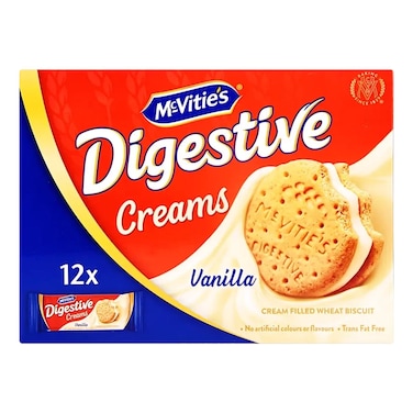 ماكفيتيز دايجستف كريمز بسكويت القمح محشو بكريمة بنكهة الفانيليا 40 غرام حزمة من 12