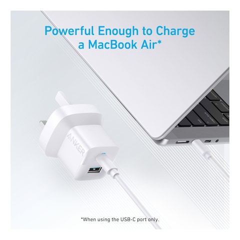Anker USB-A and USB-C Adapter White 33W