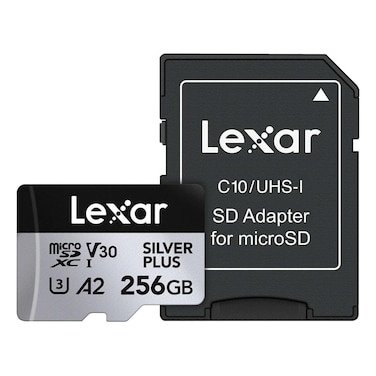 Lexar Professional Silver Plus MicroSDXC UHS-I Memory Card LMSSIPL256G-BNANG Silver 256GB