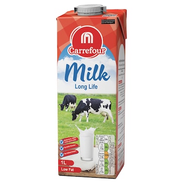 Carrefour UHT Low Fat Long Life Milk, 1L