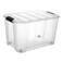 Simplify Rolling Storage Box With Clips Transparent 32L