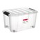 Simplify Rolling Storage Box With Clips Transparent 32L