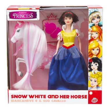 Princess Biancaneve Con Cavallo Fashion Doll Pink 30cm