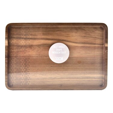 جيمس.إف صينية خشب أكاسيا مستطيلة الشكل PDQ طبيعي 30 سم