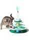 Interactive Cat Toy for Indoor Cats,4-Level Turntable Cat Toy Balls with 3 Colorful Balls,Circular Track Cat Roller Toy with Cat Feather Wand,Suitable for Kittens Hunting/Chasing/Exercising (Green)