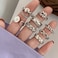 S925 Sterling Silver Cool Style Ladies Combination Ring, Specification:J286