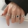 S925 Sterling Silver Cool Style Ladies Combination Ring, Specification:J286