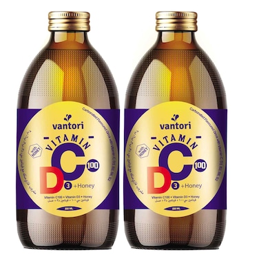 Vantori Vitamin C + D with Honey Drink, 250ml, Pack of 2