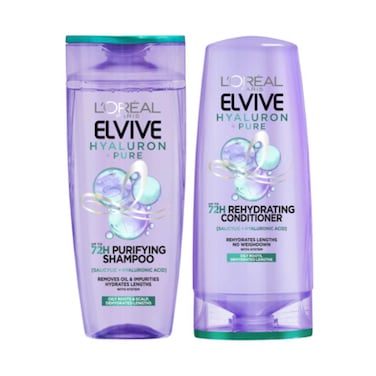 L'Oreal Paris Elvive Hyaluron Pure Shampoo 400ml + Elvive Hyaluron Pure Conditioner 360ml