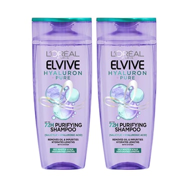 L'Oreal Paris Elvive Hyaluron Pure Shampoo 400ml Pack of 2