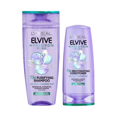 شامبو إلڤيڤ هيالورون بيور 400 مل + بلسم إلڤيڤ هيالورون بيور 200 مل من  لوريال باريس