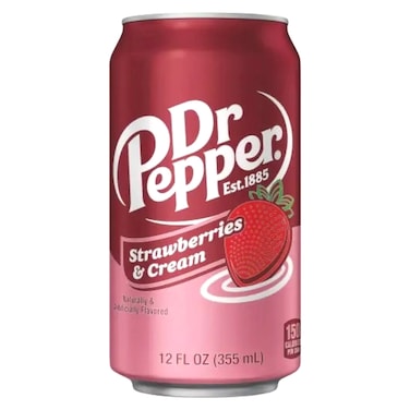 Dr Pepper Soda Can Strawberries and Cream 355ml
