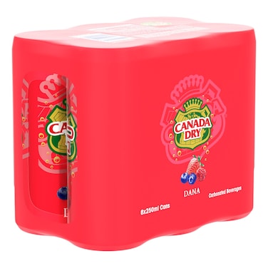 Canada Dry Dana Carbonated Beverage Cans 250ml Pack of 6