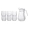 Glass Jar with Drinking Glasses 7 PCS