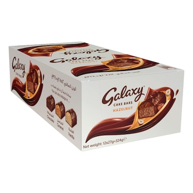 Galaxy Hazelnut Cake Bar, 27g Pack of 12