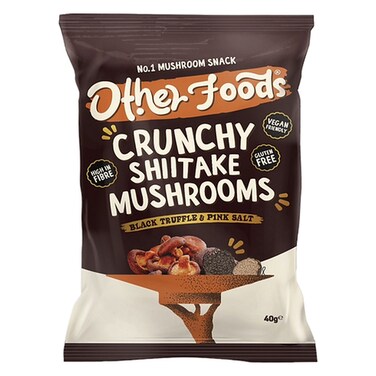 Other Foods Black Truffle and Pink Salt Crunchy Shiitake Mushrooms Chips, 40g