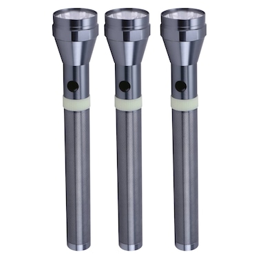 Expert Rechargeable LED Torch Light EX-0141 Silver 3 PCS