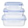 Ikoo Glass Rectangle Borosilicate Glass Food Container Set 3 PCS